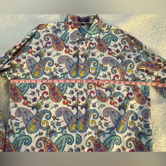Men’s XL Paisley Alan Flusser button-down, long sleeve shirt - Picture 2 of 9